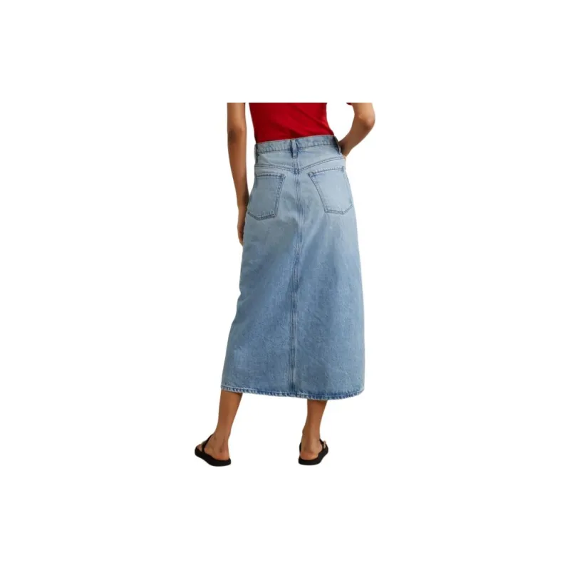 FRAME Denim Long Skirt Women's Blue-2