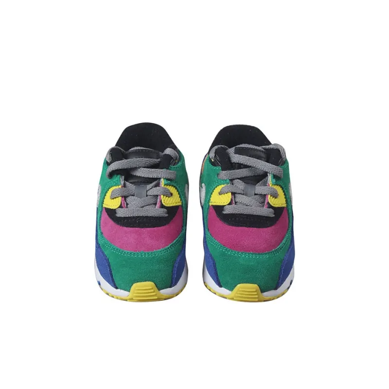 Nike Air Max 90 QS Viotech 2.0 Anti Slip Wear Resistant Low Top Running Shoes Blue Green Infant And Toddler-3