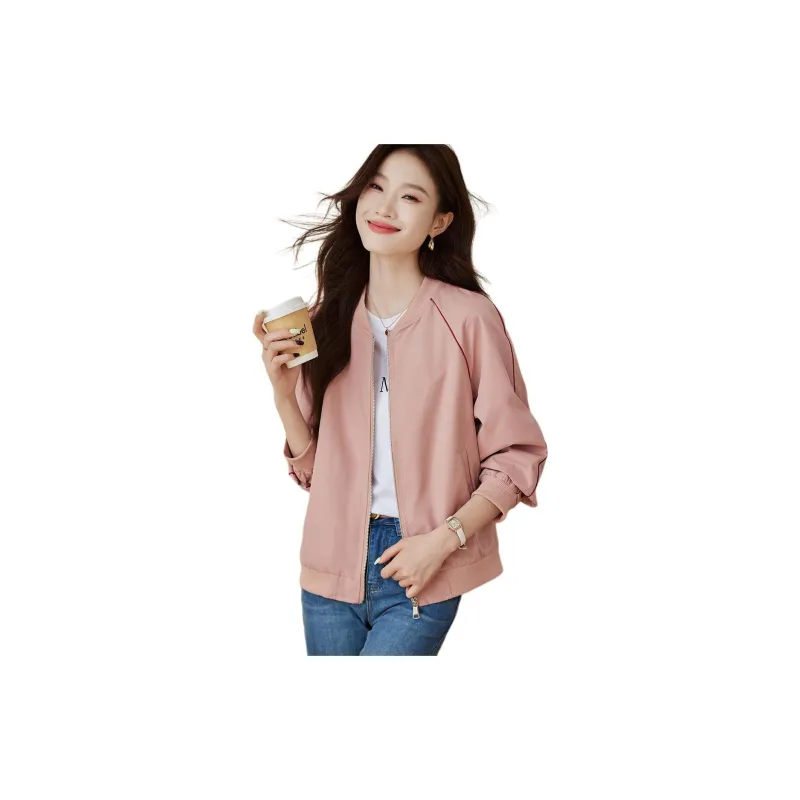 Still Quiet Baseball Jacket Women's Pink-7