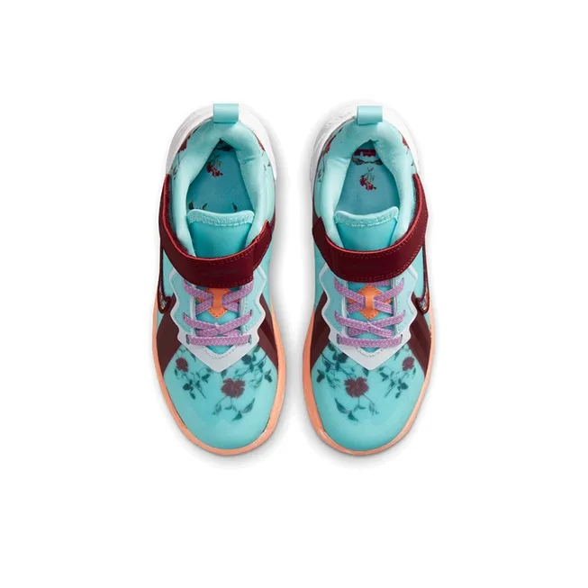 Nike Lebron 18 Low 'Floral' James 18 Low Top Performance Basketball Shoes Blue Red Children Aged 3 7 Years Old-3