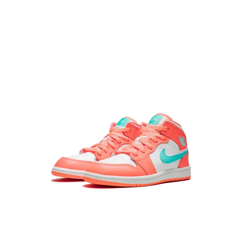 Jordan 1 Mid Crimson Pulse/Light Aqua-White-2