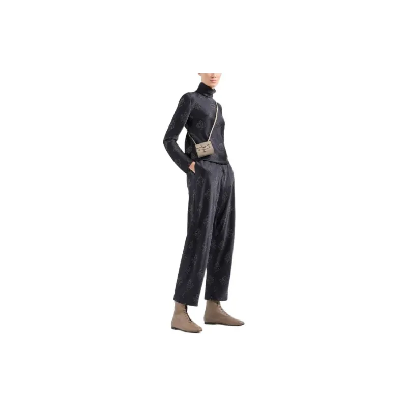 GIORGIO ARMANI Geometric Printed Crepe Trousers-4