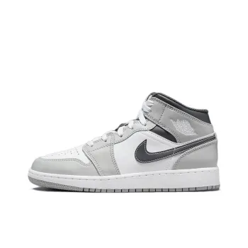 Jordan Kids Jordan 1 Mid 'Light Smoke Grey' Sneakers