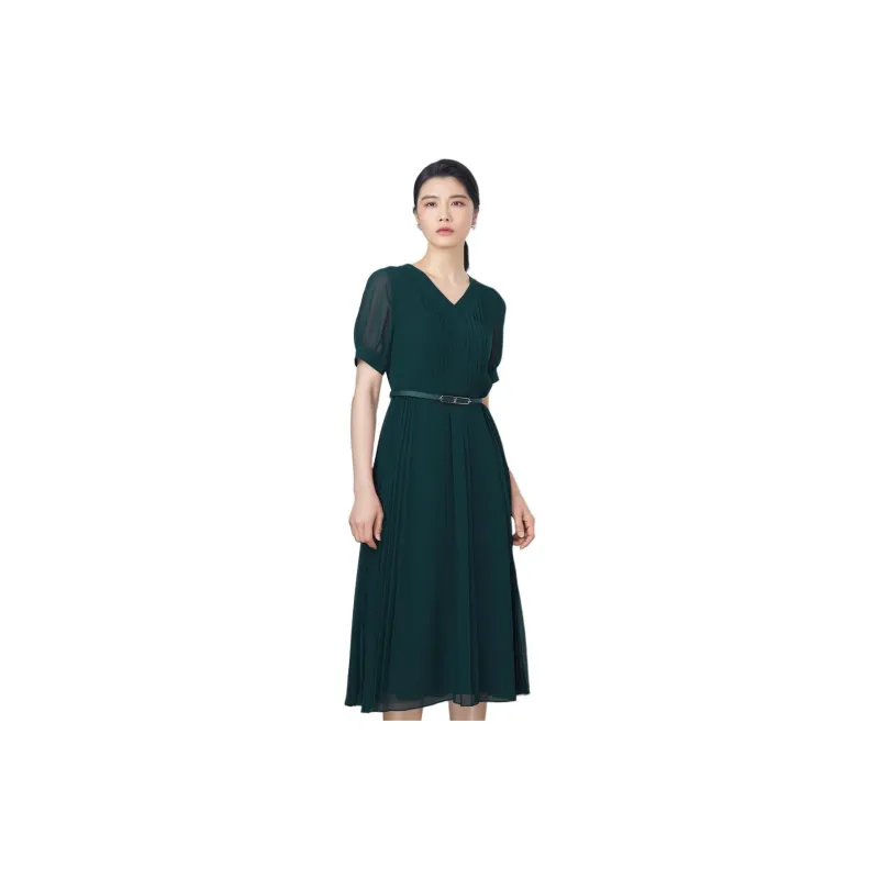 BBLLUUEE Short Sleeved Dress Women's Turquoise-1