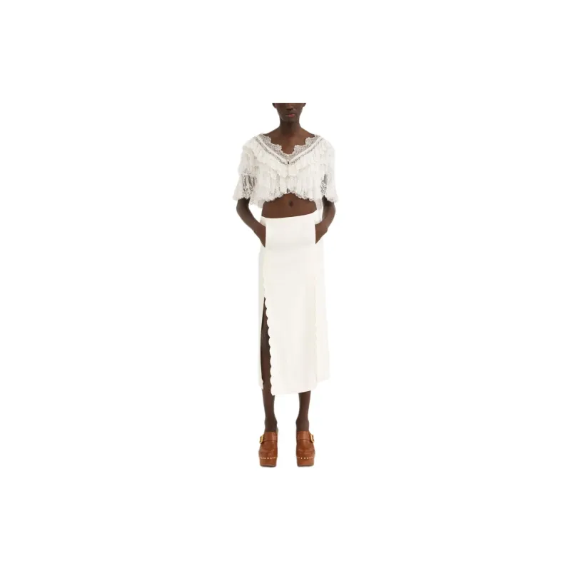 Chloe Casual Long Skirts Women's Milk White-1