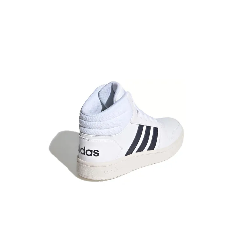 Adidas Neo Hoops 2.0 K Wear Resistant Mid Top Kids' Skateboarding Shoes White Black Kids'-3