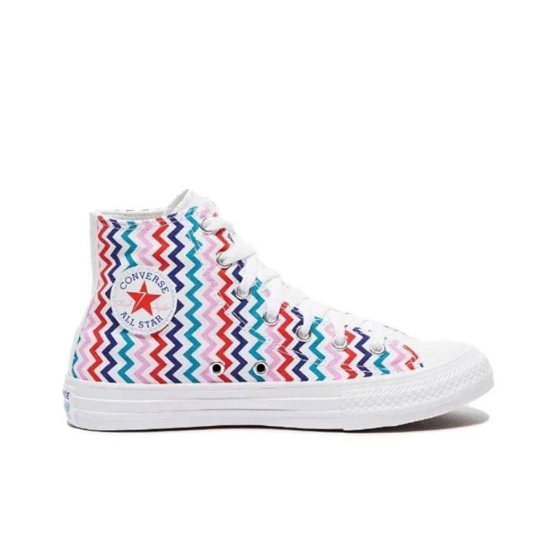 Converse VLTG Chuck Taylor All Star Slip Resistant High Top Kids Canvas Shoes White Multicolor Stripes Teenagers-1