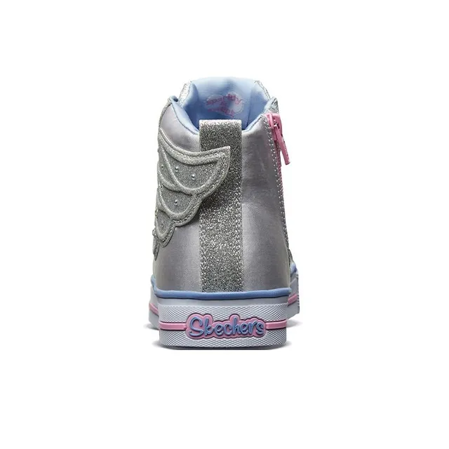 Skechers Shuffle Lites High Top Kids' Skateboarding Shoes Silver Teenagers-3