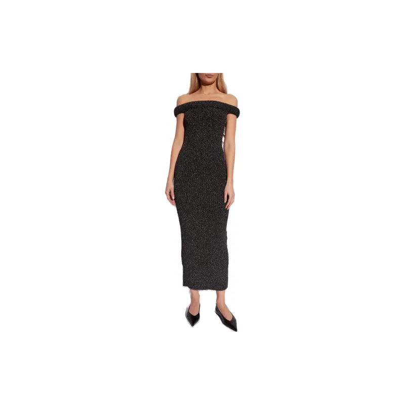 TOTEME Off-Shoulder Knit Maxi Dress-1