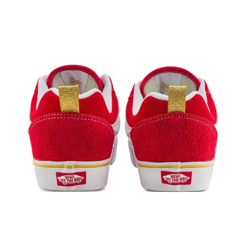 Vans Knu Skool Anti Slip Wear Resistant Low Top Skateboard Shoes Unisex Red White-2