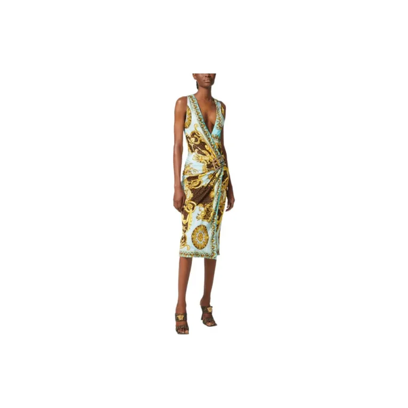 Fendi Fendace Baroque Midi Dress Gold-1
