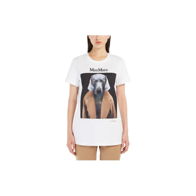 MaxMara Dog print Cotton T shirt-1