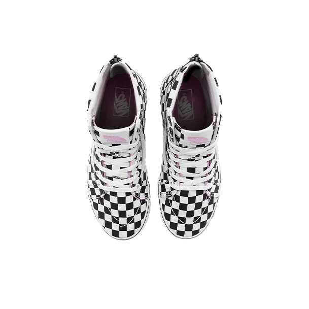 Vans SK8 Anti-Slip And Wear-Resistant Lightweight High-Top Skateboard Shoes Black White Children Aged 3-7 Years Old-3