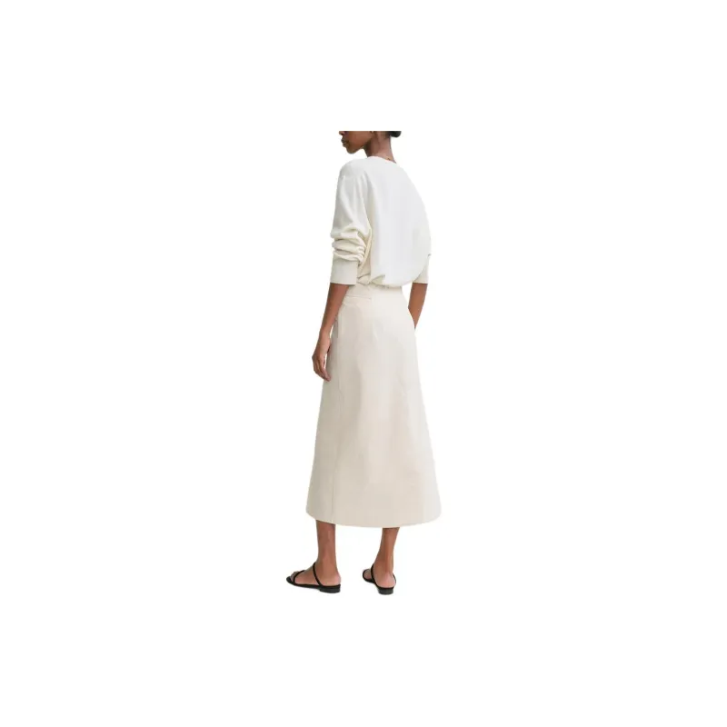 TOTEME Tie waist Cotton Midi Skirt-3