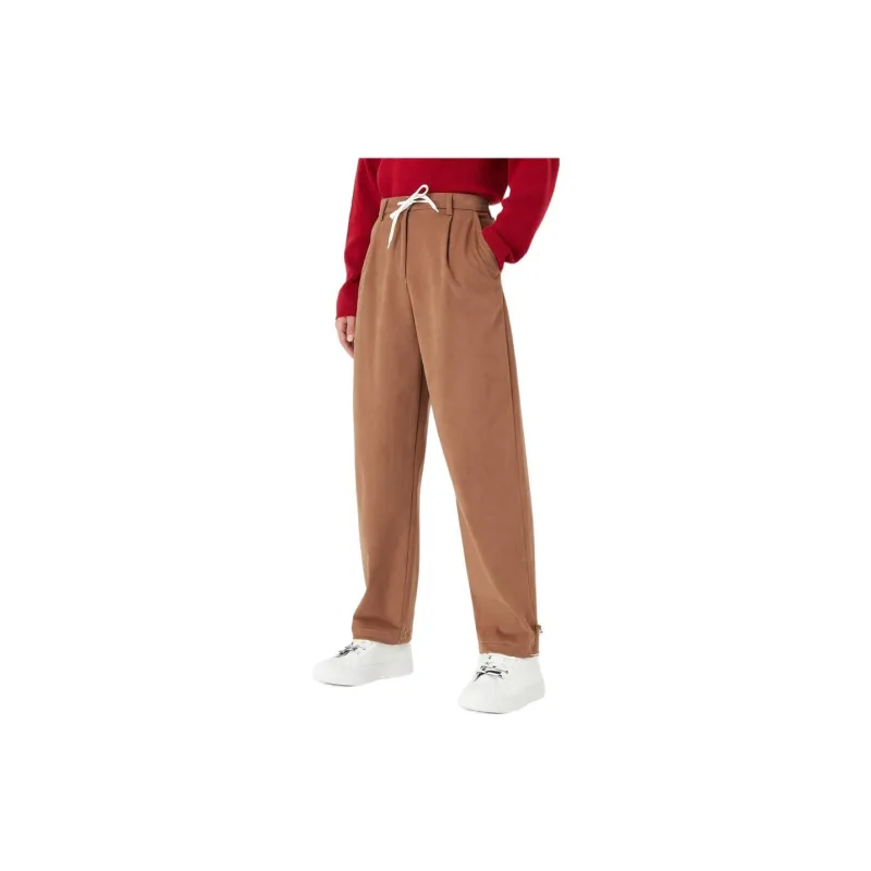 EMPORIO ARMANI Sustainable Collection Knitted Sweatpants Women's Khaki-1