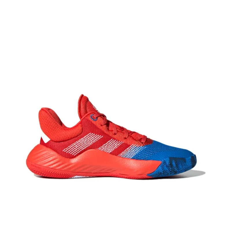 Adidas D.O.N. Issue #1 Anti Slip Wear Resistant Low Top Basketball Shoes Red Blue Teenagers-1