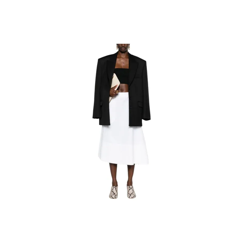 JIL SANDER Asymmetric Linen Midi Skirt-1