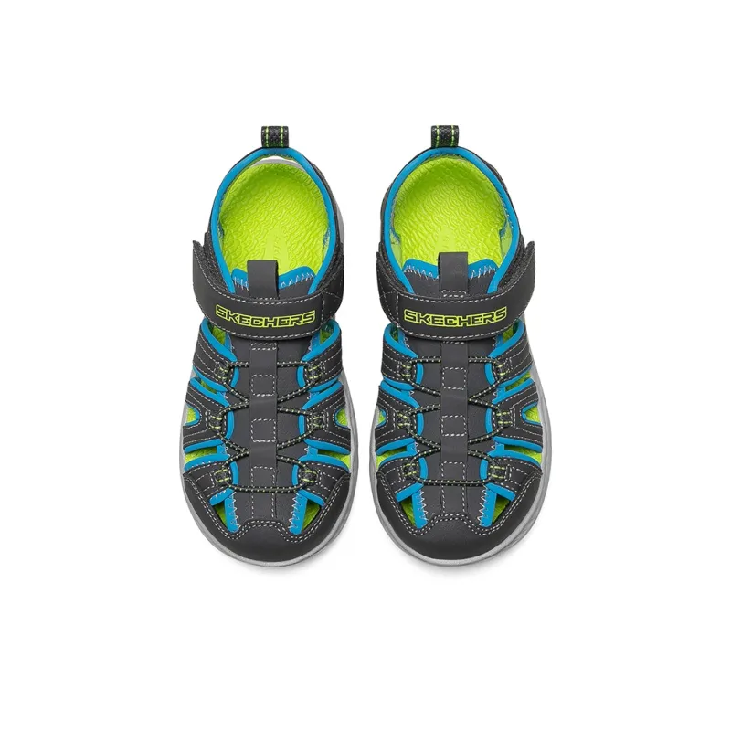 Skechers Kids Anti-Slip And Wear-Resistant Breathable Children's Sandals Green Gray Black Teenagers-3