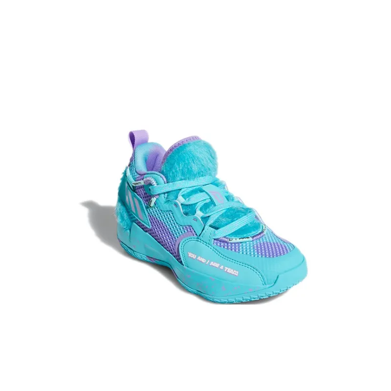 Monsters Inc. x Adidas Dame 7 Extply Mid Top Basketball Shoes Sky Blue Children Aged 3 7 Years Old-2