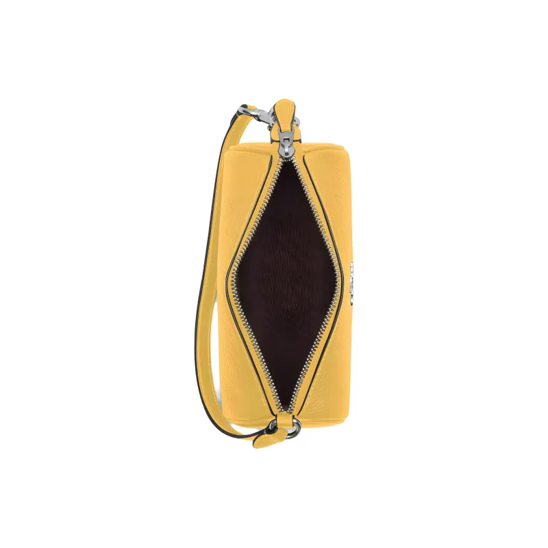 COACH Nolita High-Quality Pebbled Leather Handbag Shoulder Bag Small Size Women's Silver & Vintage Yellow-2