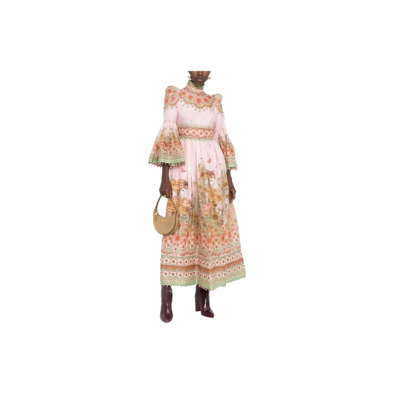 Zimmermann Long-Sleeved Dresses Women's Light Pink-1
