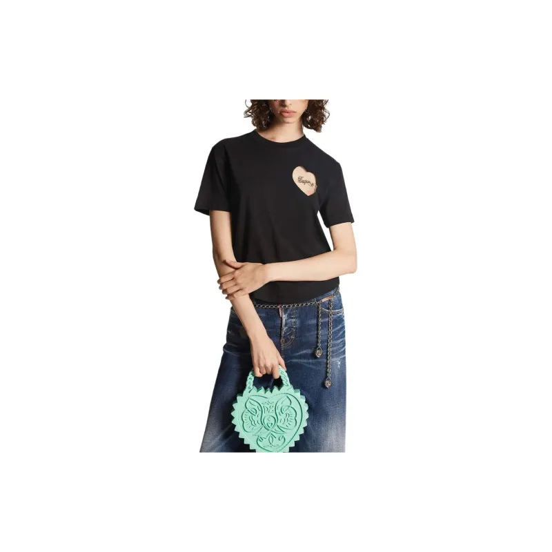 DSQUARED 2 Heart Tulle Detailed T Shirt-2