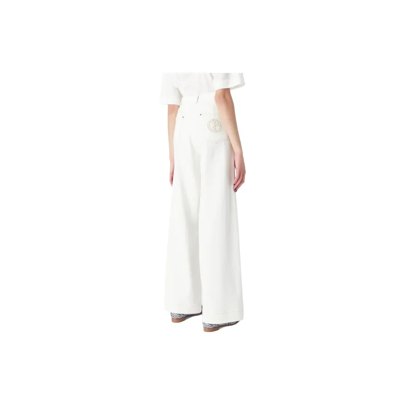 GIORGIO ARMANI Denim Collection Wide leg Trousers In Stretch Cotton Denim-3