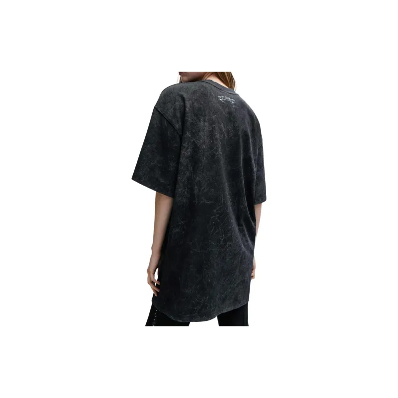 HUGO BOSS Cotton-Jersey T-Shirt Dress With Seasonal Print Short-Sleeved Dresses Women's Black-4