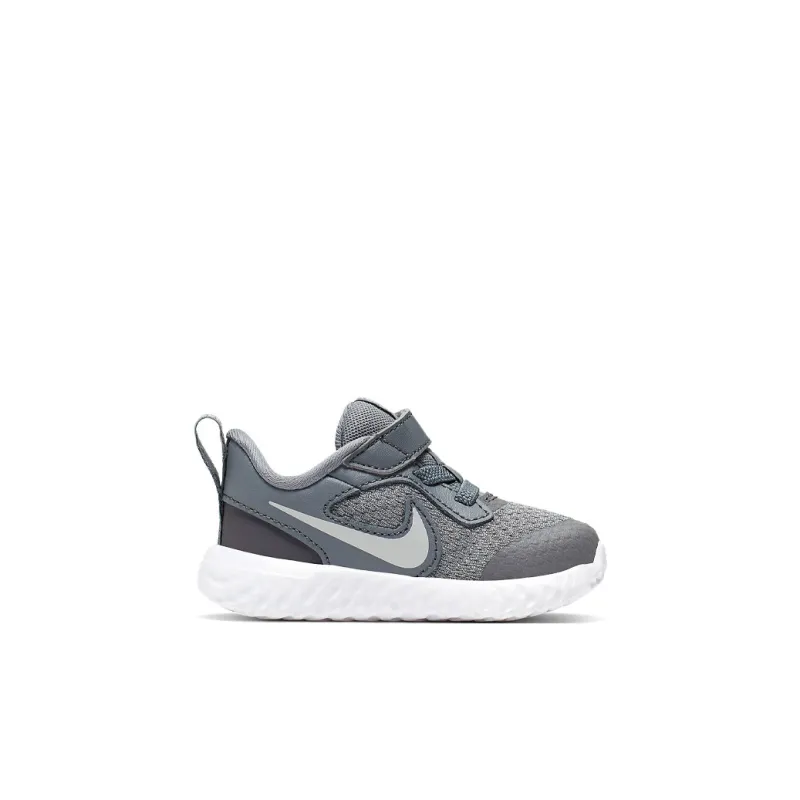 Nike REVOLUTION 5 Slip Resistant Cushioning Abrasion Resistant Low Top Toddler Shoes Gray White Infant And Toddler-1