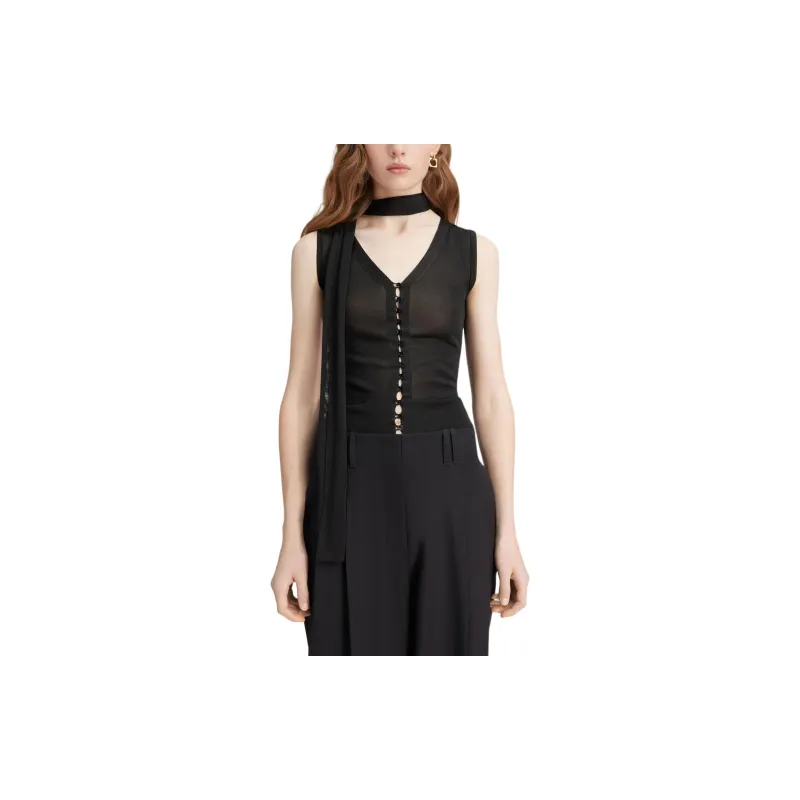 Jacquemus Scarf Top T-Shirt Women's Black-4
