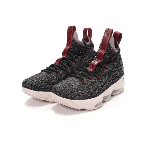 Nike Lebron 15 Pride Of Ohio 'Black' Non-slip Lightweight Mid-Top Children's Basketball Shoes Black Red Teenagers-2