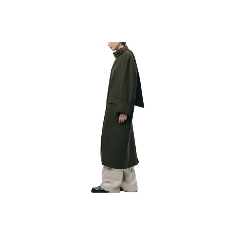ZARA Coats Women's Dark Khaki-3