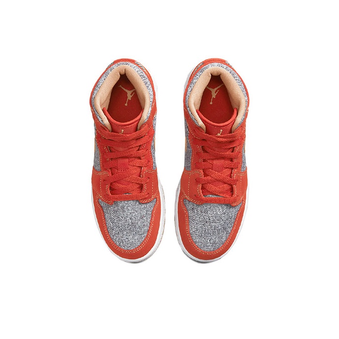 Jordan 1 Mid Denim Red GS US Kids 6.5Y - POIZON
