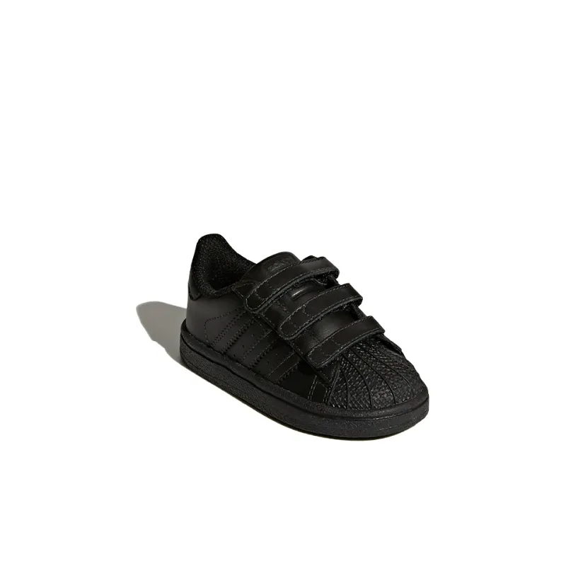 Adidas Originals Superstar Series Slip-Resistant Low-Top Skateboard Shoes Pure Black Infant And Toddler-2