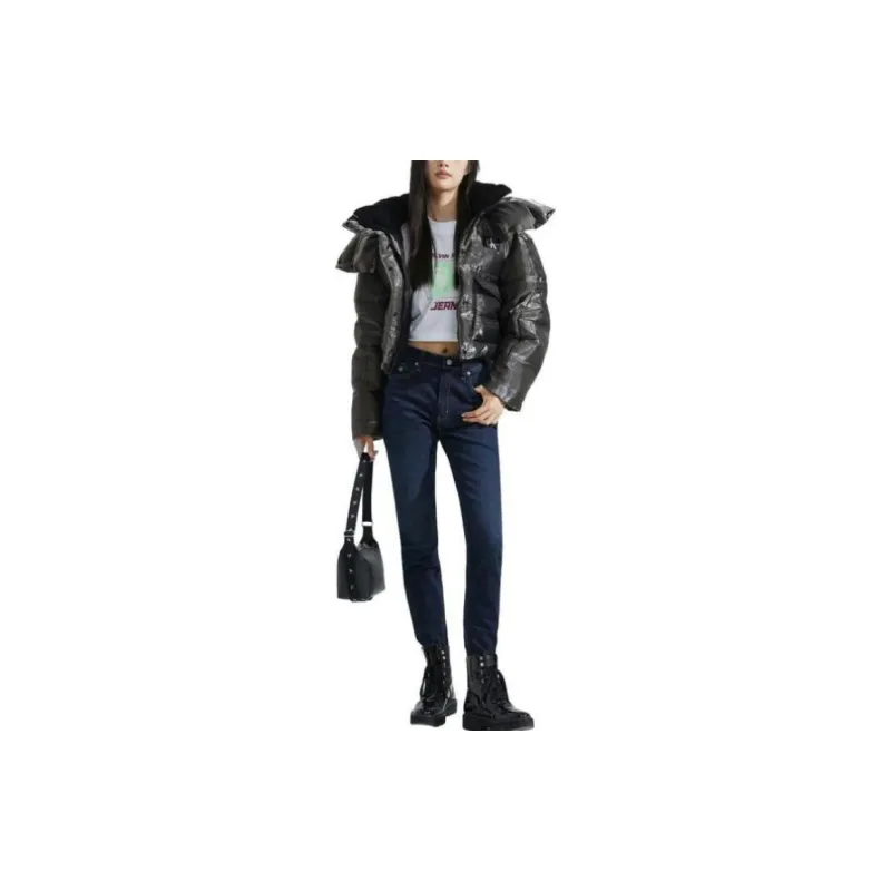 CALVIN KLEIN Puffer Jacket Women's Gray Tin Can-1