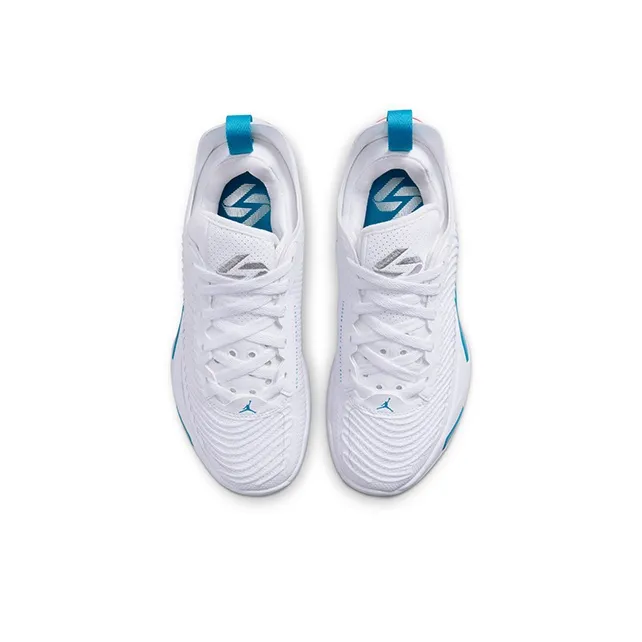 Jordan Luka 1 Abrasion Resistant Support Low Top Children's Basketball Shoes White Teenagers-2