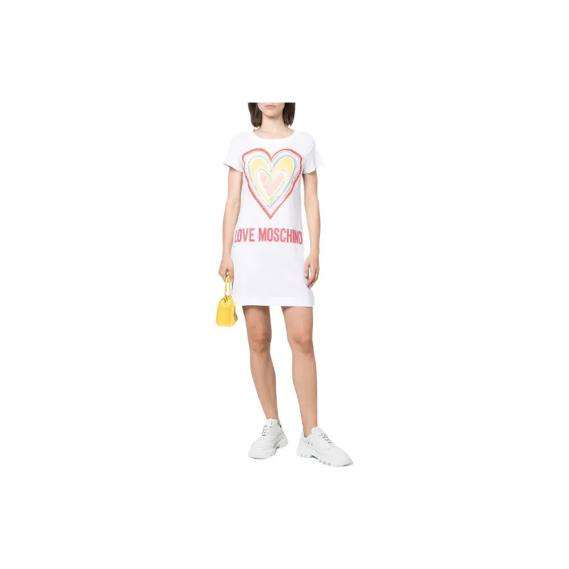 MOSCHINO Short Sleeved Dresses Women's White-1