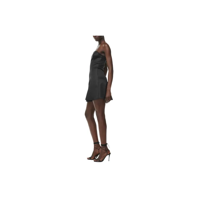 ARITZIA Ten Interest Satin Dress Sleeveless Dress Women's BLACK/Black-4