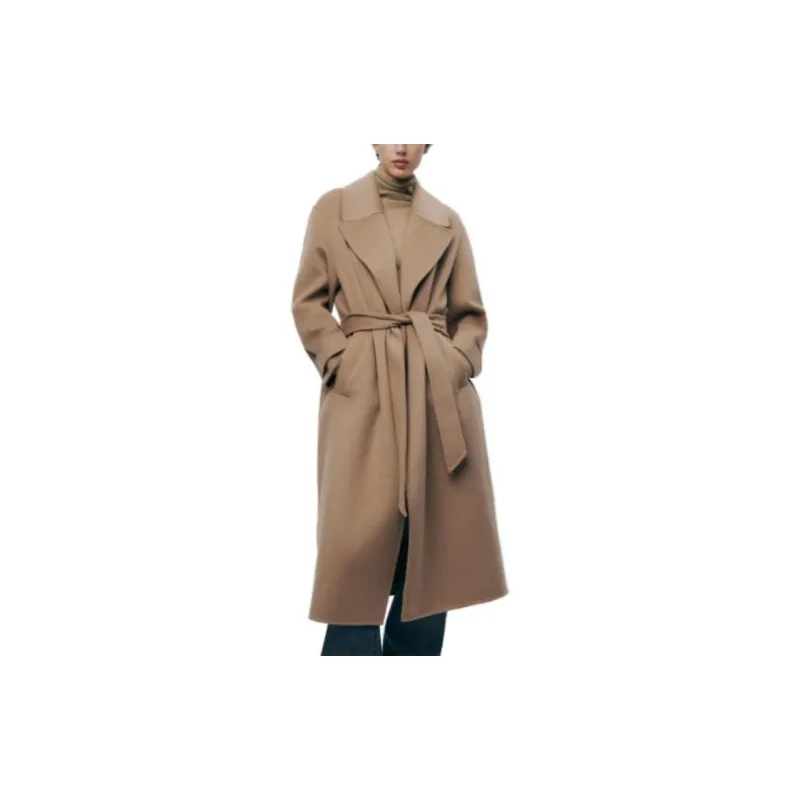 ZARA Coats Women's Brown-3