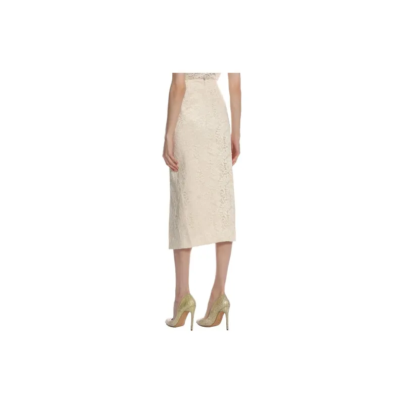 Self portrait Cord Lace Split Midi Skirt-4