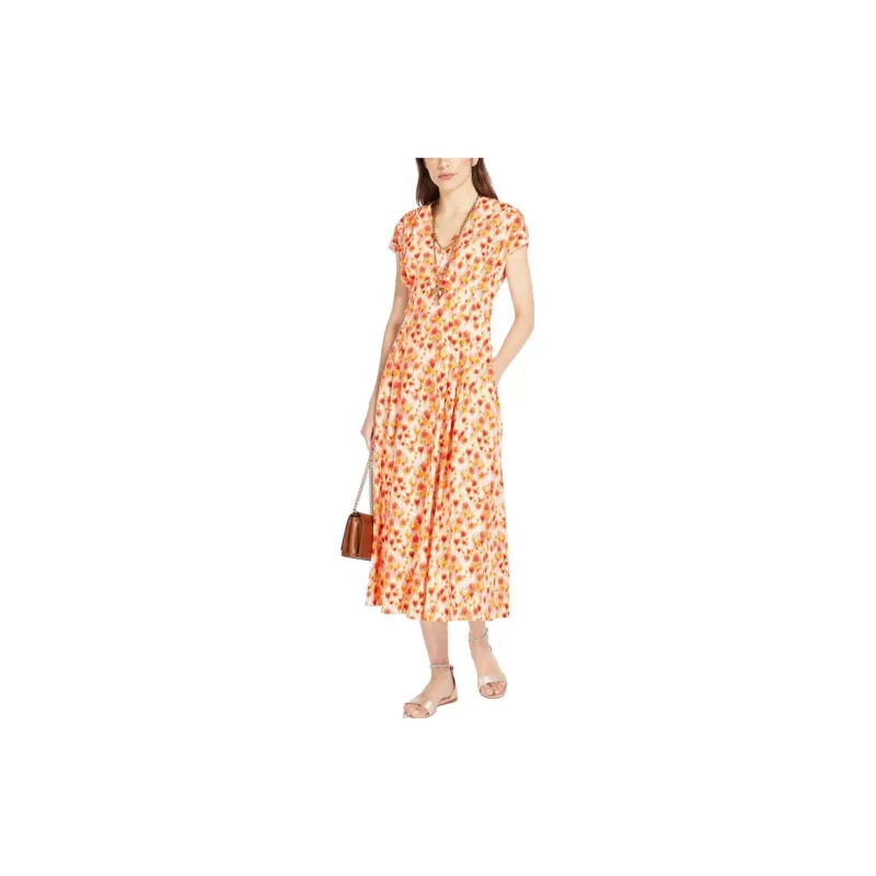 MaxMara Studio SS23 Short Sleeved Dress Women's Orange-2