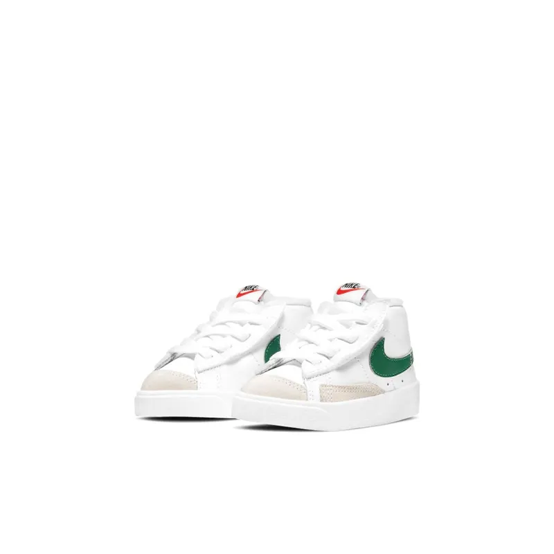 Nike Blazer 77 Abrasion Resistant Mid Top Skateboard Shoes White Green Infant And Toddler-2