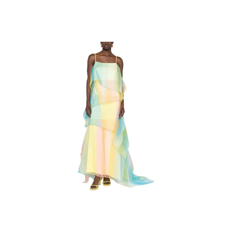 Staud Hyacinth Striped Tiered Organza Dress-1