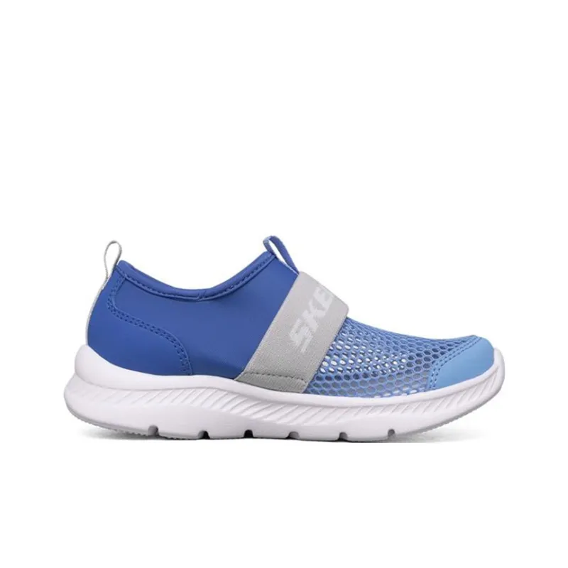 Skechers Comfy Flex 2.0 Anti Slip Wear Resistant Low Top Kids' Running Shoes Blue Gray Teenagers-1