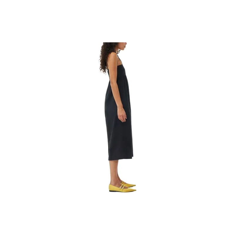 GANNI Poplin String Midi Dress-4