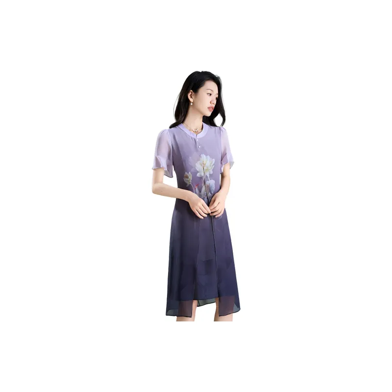 Mylan Short Sleeved Dresses Women's Purple-3