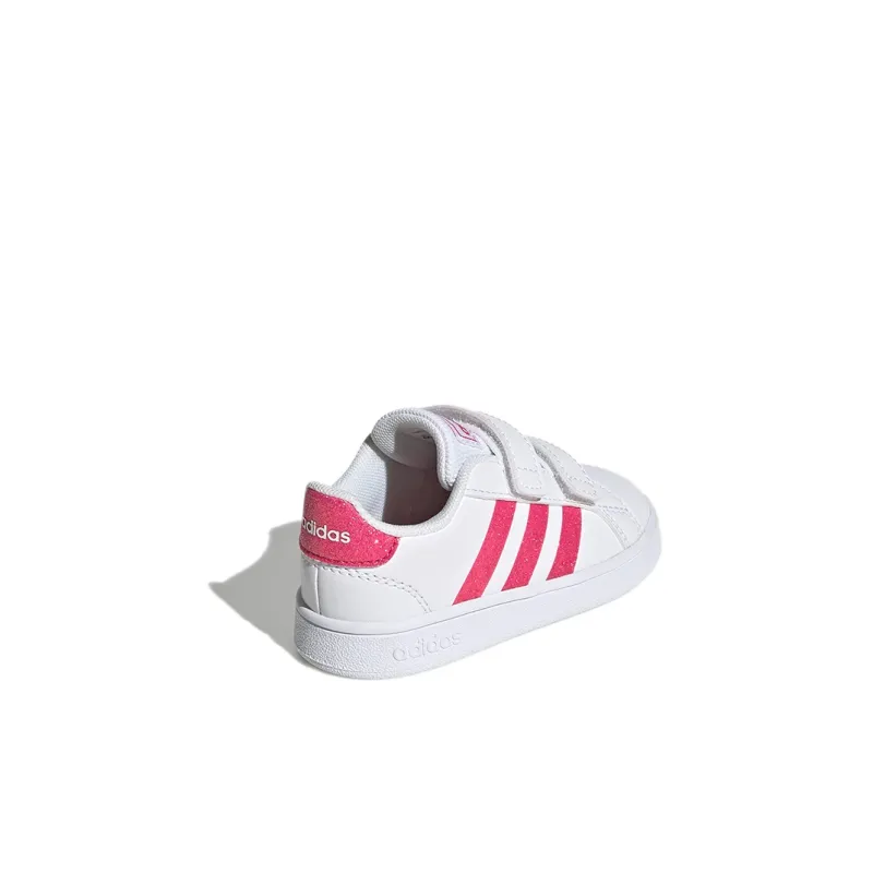 Adidas Neo GRAND COURT Shock Absorbers Low Top Skateboard Shoes White Pink Infant And Toddler-3
