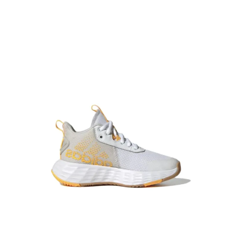 Adidas OwnTheGame 2.0 K Mid Top Children's Basketball Shoes White Black Yellow Kids'-1
