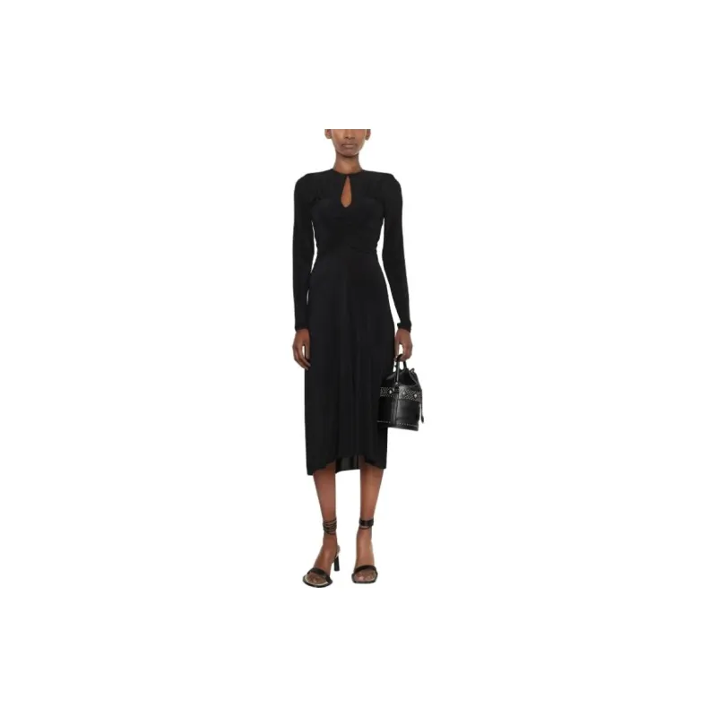 ISABEL MARANT Keyhole Neck Long Sleeved Midi Dress-1