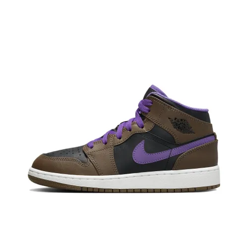 Jordan 1 Mid Purple Mocha GS